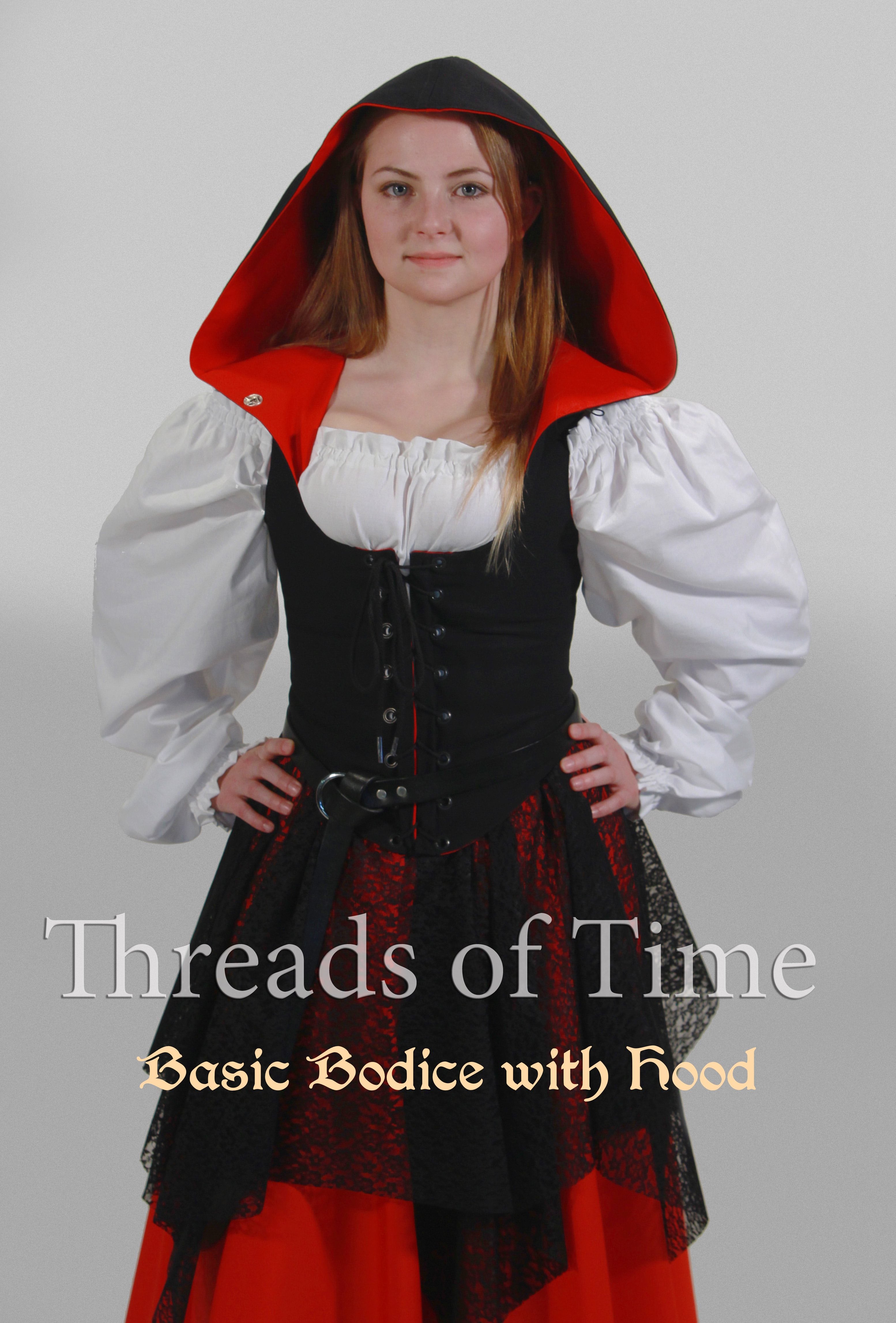 Basic Bodice | Custom Sizing Bodice Plain, Hooded or Collar | Threads of Time