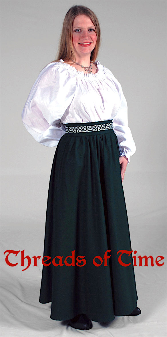 Waisted Skirt - Plain or Embroidered - with Pockets