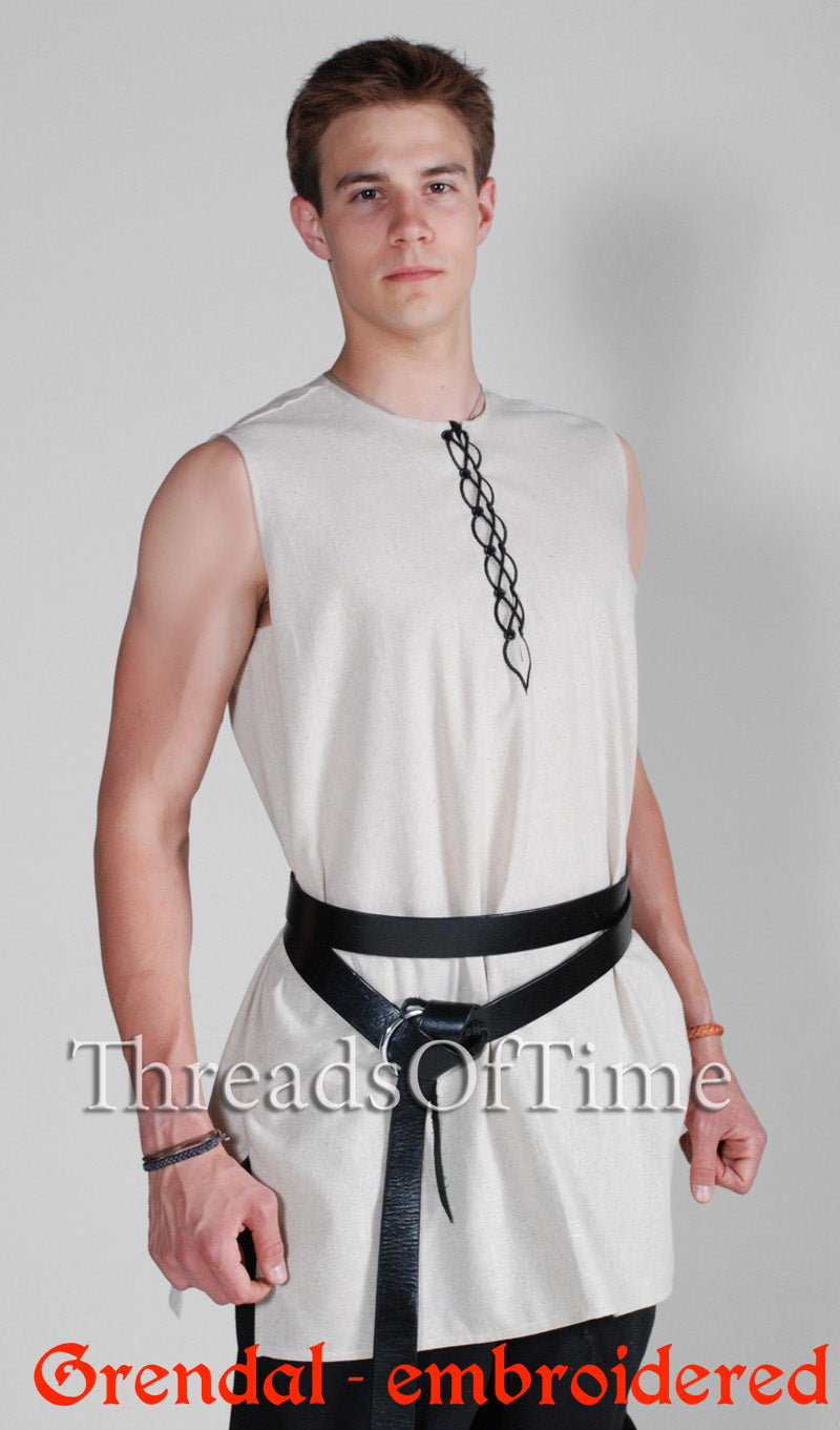 Grendal - Sleeveless Tunic -Plain/Embroidered