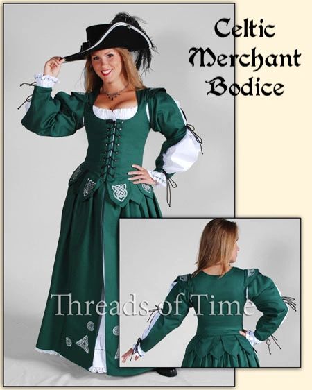 Merchant Bodice / Petal Bodice - with Celtic embroidery option