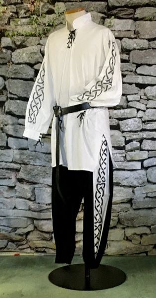 Celtic Duster Outfit - 3 garments in white/black/silver