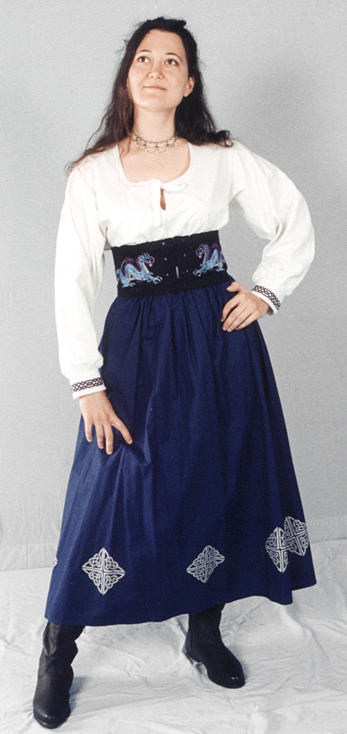 Wench Skirt - Celtic Border, and Plain - with pockets