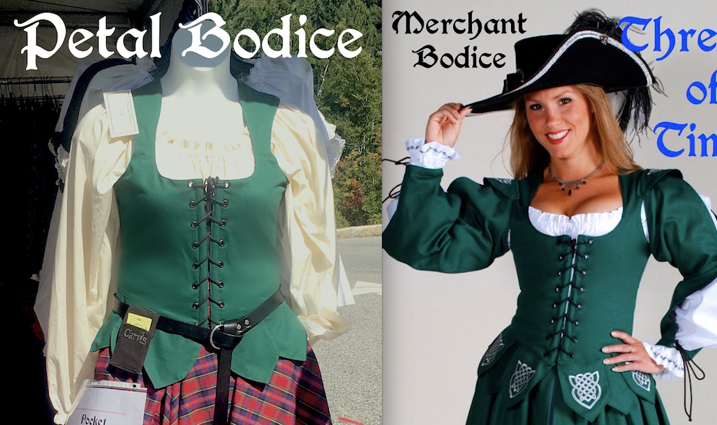 Merchant Bodice / Petal Bodice - with Celtic embroidery option