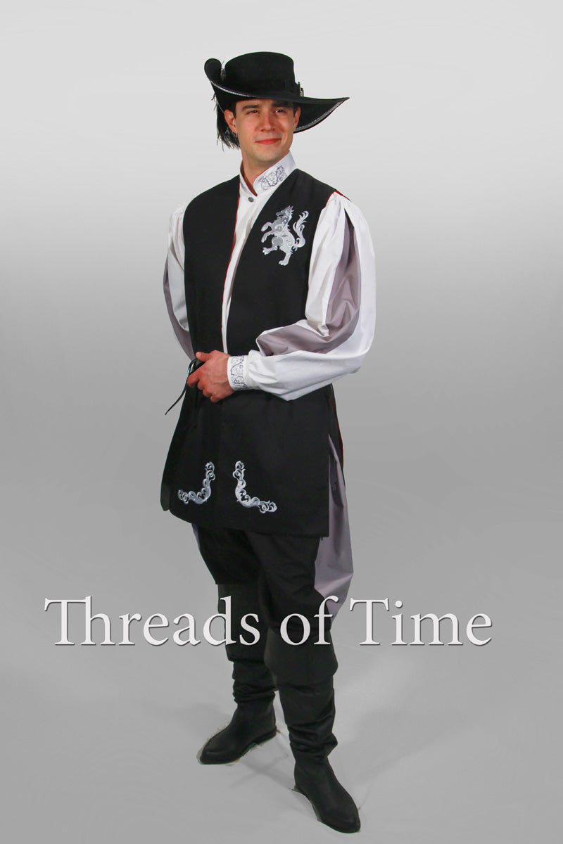 Heraldic Long Vest - hood, sleeves, cowl options