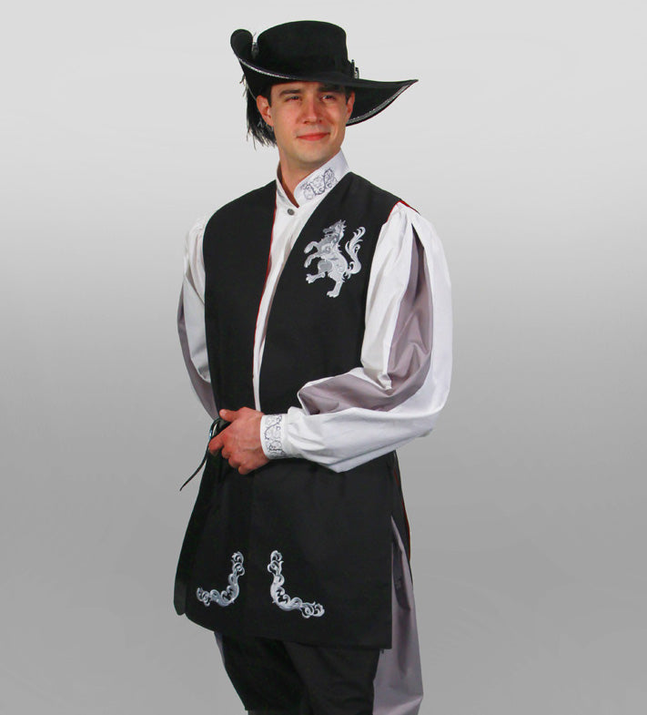 Heraldic Long Vest - hood, sleeves, cowl options
