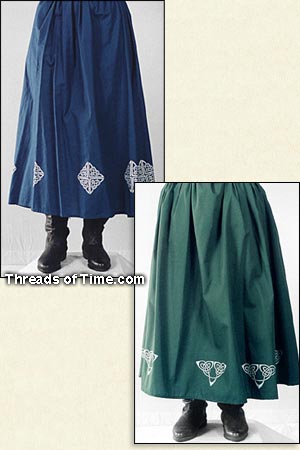 Wench Skirt - Celtic Border, and Plain - with pockets