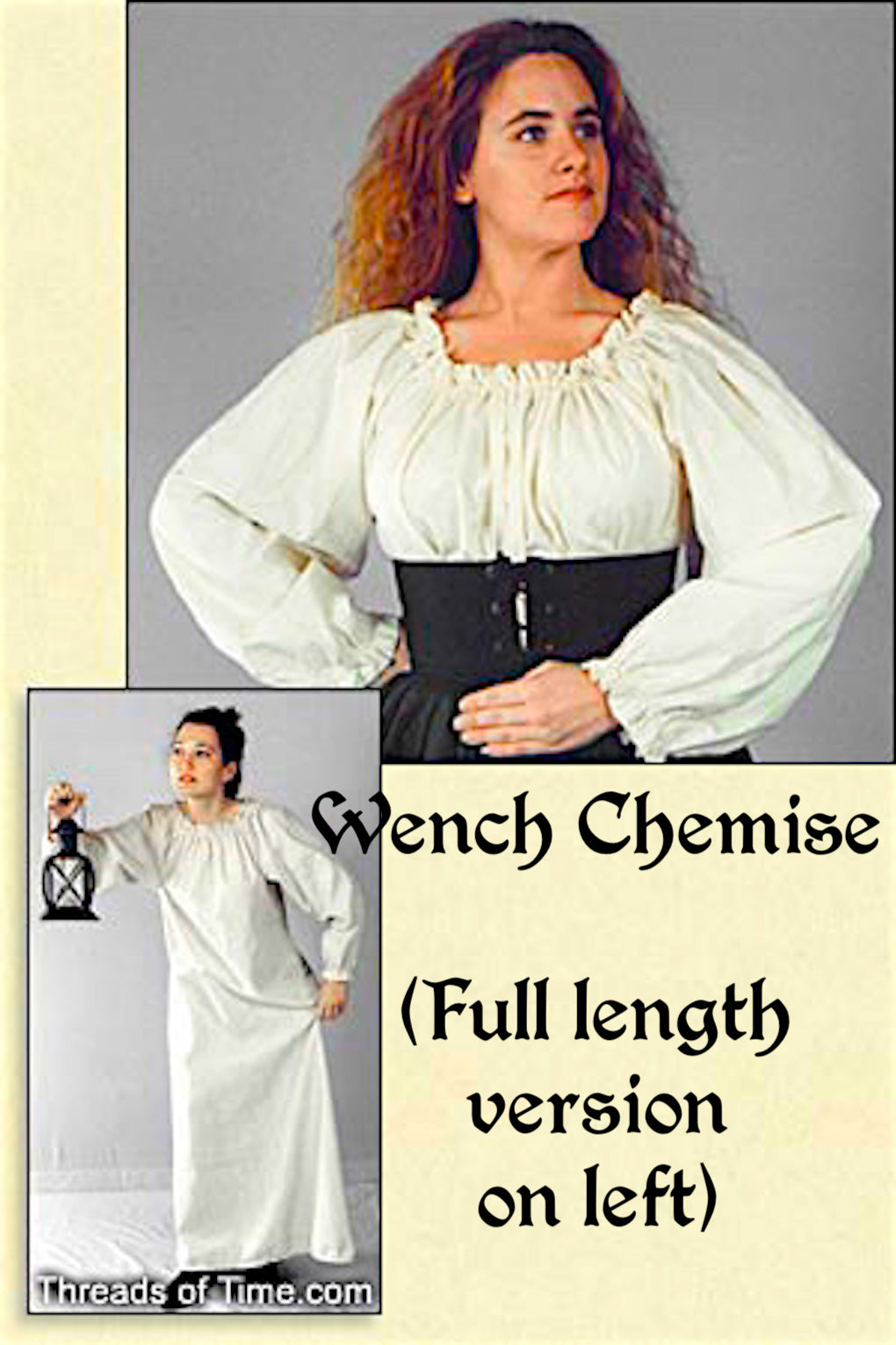 Wench Chemise - Plain, Lace, Celtic or Thistle Embroidery