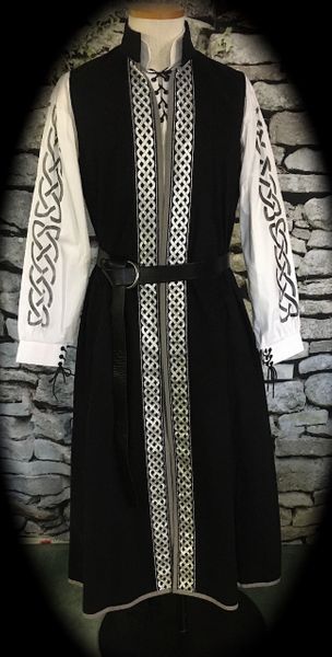 Celtic Duster Outfit - 3 garments in white/black/silver